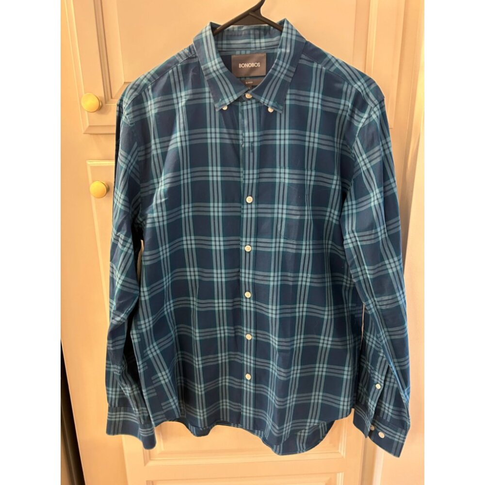 Bonobos Shirt Men Medium Multicolor Long Sleeve Button Down Slim Fit Collared